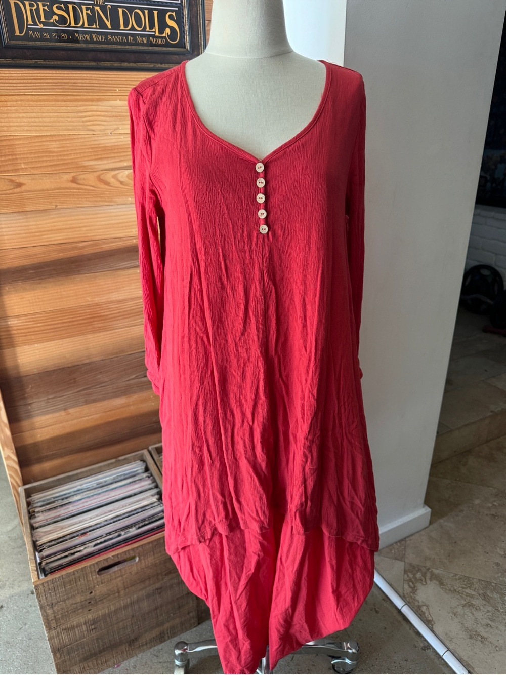 Zanzea Coral Long Sleeve Maxi Dress
